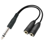 MX 6.35 MM P-38 Stereo Male To 2 X 3.5 MM EP Stereo Female Cord 15 Cm MX-3743