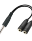 MX 6.35 MM P-38 Stereo Male To 2 X 3.5 MM EP Stereo Female Cord 15 Cm MX-3743