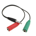 MX 3.5mm EP Stereo Headset Mic Audio Y Splitter Joiner Cable With Two 3.5mm Female Input Mic & Audio Jack To Male Connector Audio Mic Adapter MX-3744