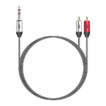 MX 6.35 MM P-38 Stereo Male To 2 RCA Male Cable MX-3896