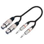 MX 2 X 3 Pin Female XLR Microphone Extension / 2 X 1/4 Inch Mono Male Cord 1.5 Meter MX-3906