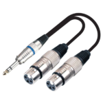 MX 1/4 Inch Stereo Male (P-38) / 2 X 3 Pin Female XLR Microphone Extension Cord 1.5 Meter MX-3908