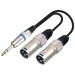 MX P-38 Stereo Male / 2 X 3 Pin Mic Male XLR Connectors Cord 1.5 Mtr MX-3910