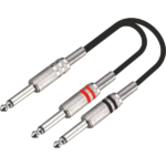 MX 6.35mm 1/4 Inch TS Premium P-38 Mono Male To 2 P-38 Mono Male Cord – 1.5 Mtr MX-3915