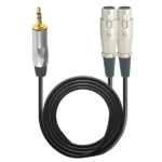MX EP 3.5 MM Stereo Male To Two 3 Pin Mic XLR Female Cable MX-3924