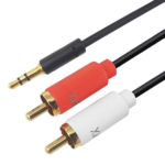 MX EP 3.5 MM Stereo Male To 2 RCA Male Cord (Slim Type) Gold Plated MX-4067