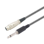 MX 3 Pin XLR Male Connector To P-38 Mono Male Cord With Nylon Mesh MX-4100