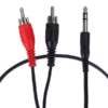 MX 6.35 MM P-38 Stereo Plug To 2 RCA Plug Cord MX-631