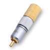 MX RCA Male Connector – Full Metal Gold Plated – Suitable for 10mm Cable – Press & Lock Mechanism MX-2215