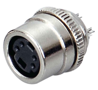 MX 4 Pin Mini Din Connector Chassis Type With Nut MX-2530