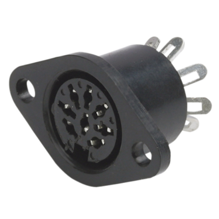 MX 8 Pin Din Connector Plastic With Earthing Contact MX-363