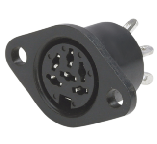 MX 6 Pin Din Connector Plastic With Earthing Contact MX-362