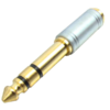 MX 6.35 MM P-38 Stereo Male To 3.5 MM EP Stereo Female Connector (Gold Plated) With Pearl Chrome Plating MX-2893