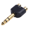 MX 6.35 MM P-38 Stereo Male To 2 RCA Female Connector (Gold Plated) MX-558
