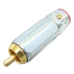 MX RCA Male Connector Pearl Chrome Plated Heavy Duty Lock Type With Teflon for 9mm Cable (Gold Plated) MX-2890