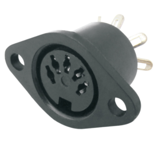 MX 5 Pin Din Connector Plastic With Earthing Contact MX-361