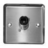 MX Stainless Steel 1/4 Inch 6.35mm Plug Socket Panel Wall Plate 1 Way Mono Socket Locking Type 86mm X 86mm MX-4007
