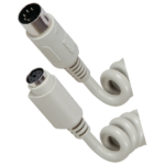 MX 5 Pin Din Male To 6 Pin Mini Din Female Cord 1.5 Mtr (Coil Cord) MX-2464