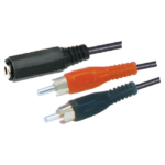 MX EP Stereo Socket 3.5 MM To MX 2 RCA Plug Cord 1.5 Meter MX-257