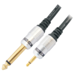 MX 6.35 MM P-38 Mono Male To 3.5 MM EP Male Digital Link Cord Gold Plated – 1.5 Mtrs MX-3038