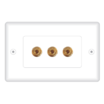 MX 3 Way 4mm Banana Female / Banana Female Face Plate ( 14 X 70 MM ) MX-3298