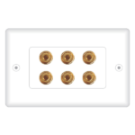 MX 6 Way 4mm Banana Female / Banana Female Face Plate ( 114 X 70 MM ) MX-3300