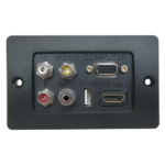 MX 3 RCA Female + HDDB 15 Pin VGA + USB A Female + EP St. Female + HDMI Female Connector Face Plate ( 114 X 70 MM ) MX-3302