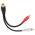 MX RCA Y Adapter – 1 Female To 2 RCA Male For Digital Audio Or Subwoofer 0.2 Mtr Length MX-3985