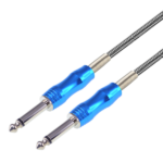 MX P-38 Mono Male To P-38 Mono Male Cord Metal Connector With Spring & Nylon Mesh MX-4097