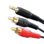 MX EP Stereo Plug 3.5 MM To MX 2 RCA Plug Cord (Gold Plated) MX-560A