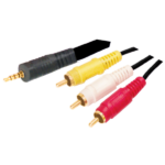 MX 4 Pole EP Stereo Plug 3.5 MM To 3 RCA Plug Cord Gold Plated (Vcd Cord For Aiwa) MX-801A