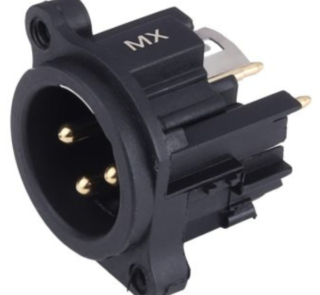 MX XLR 3 Pin Mic Male Connector Panel Mounting MX-3262