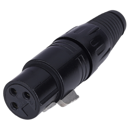 MX XLR 3 Pin Mic Female Connector XLR With Number Mark Black Coated MX-3138