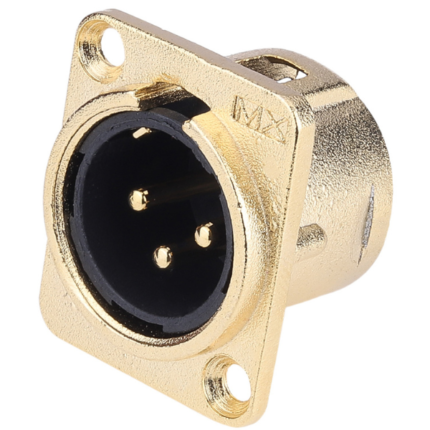 MX XLR 3 Pin Mic Male Connector Fully Gold Plated Panel Mounting MX-3030