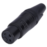 MX XLR 3 Pin Mic Female Connector Black Coating MX-3026