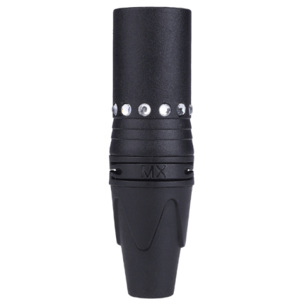 MX XLR Pin Microphone Extension Male Connector with Crystal Design (Gold-Plated Pins, Black Shell) MX-2993