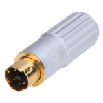 MX 5 Pin Mini Din Male Connector Metal Solder Type (Gold Plated) MX-267