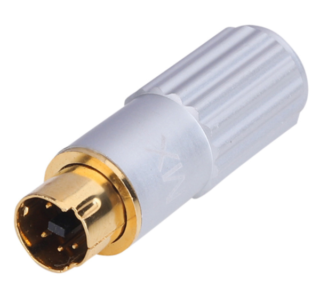 MX 5 Pin Mini Din Male Connector Metal Solder Type (Gold Plated) MX-267