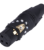 MX XLR 3 Pin Microphone Extension Female Connector with Crystal Design (Gold-Plated Pins & Knob Black Shell) MX-2992