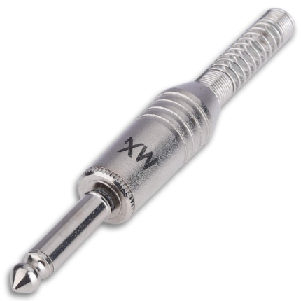 MX 6.35 MM P-38 Movable Mono Male Plug Professional Grade Spring Loaded (Silent Plug)(Fully Metaled) With Spring MX-3016