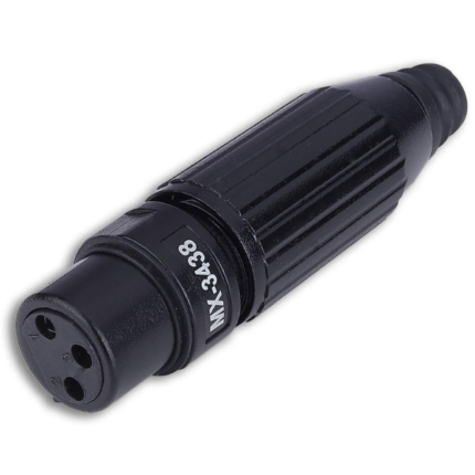 MX 3 Pin Female Connector XLR Black Coating MX-3438