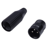 MX 3 Pin Mic Male Connector XLR Black Coating MX-3437