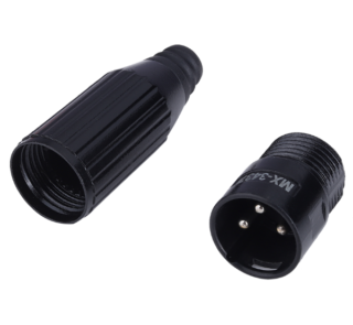 MX 3 Pin Mic Male Connector XLR Black Coating MX-3437