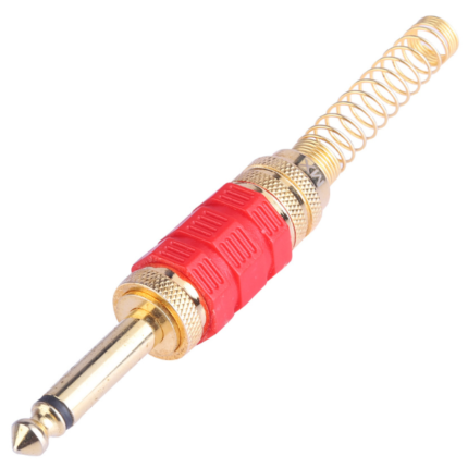 MX 6.35 MM P-38 Mono Male Plug Connector Heavy Duty With Spring Fully Gold Plated MX-165B