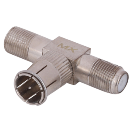 MX T Connector 2 F Type Female To 1 F Type Male Self Locking MX-799