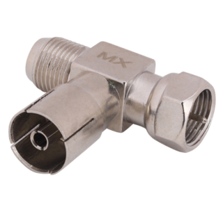 MX T Connector 1 F Type Female Socket To 1 F Type Male Socket And1 RF Type Female Socket MX-531