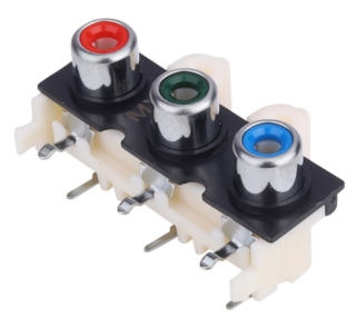 MX 3 Way RCA Female RGB Connector PCB Mounting MX-2300