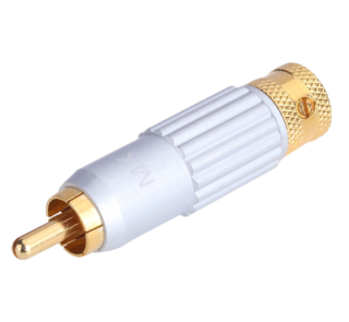 MX RCA Male Plug Full Metal Connector G.P. With Telfon (Suitable Upto 8 Mm Cable To Press & Lock) MX-1388