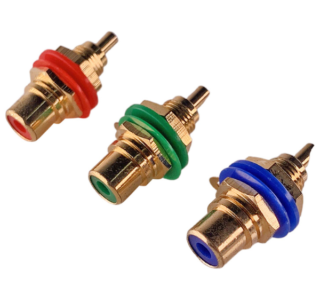 MX RCA Female Connector Gold Plated RGB - Heavy Duty - Set Of 3 Pcs MX-990A