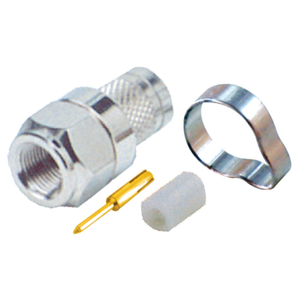 MX F Type Male Connector With Ring & Pin For 412 Cable (Pin G.P.) MX-1265A